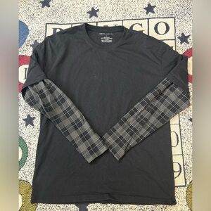 Hot Top Black and Plaid Long Sleeve